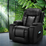 Electric Massage Chair Recliner Luxury Lounge Sofa Armchair Heat Leather