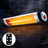 Devanti Electric Radiant Outdoor Heater Patio Strip Heaters Infrared Patio Remote Control 2000W
