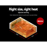 Panel Heater Indoor Outdoor 1800W Devanti Remote Control