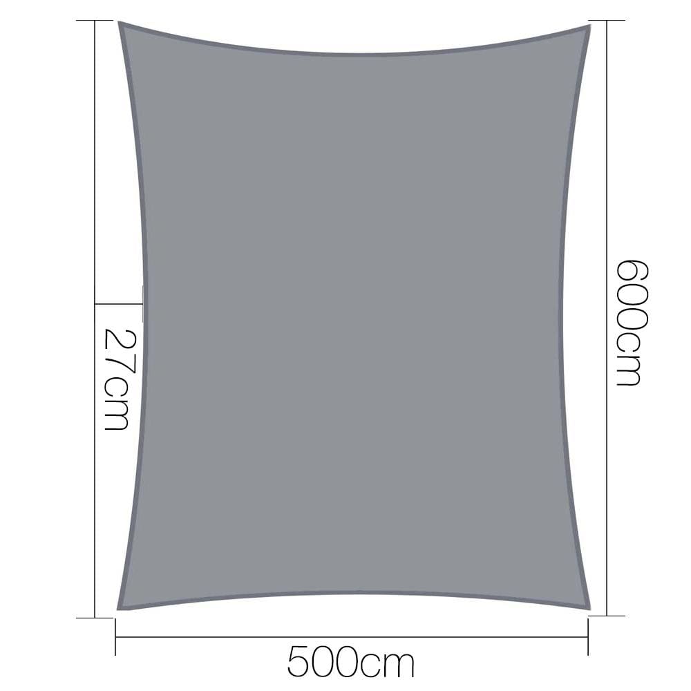Instahut Sun Shade Sail Cloth Shadecloth Outdoor Canopy Rectangle 280gsm 5x6m