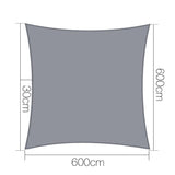 Instahut Sun Shade Sail Cloth Shadecloth Outdoor Canopy Square  280gsm 6x6m