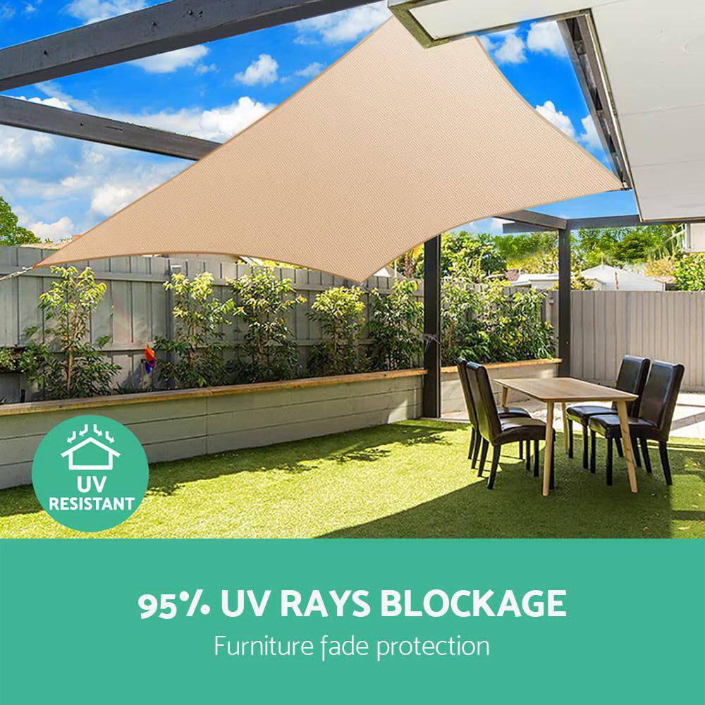 Instahut 2 x 4m Waterproof Rectangle Shade Sail Cloth - Sand Beige