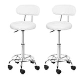 2x Salon Stool Swivel Barber Chair Backrest Hairdressing Hydraulic Height