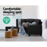 Artiss Sofa Lounge Set 4 Seater Modular Chaise Chair Couch Fabric Dark Grey
