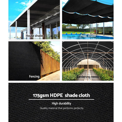 Instahut 70% Shade Cloth 1.83x50m Shade Cloth Sail Heavy Duty Shadecloth Garden Mesh Roll BK