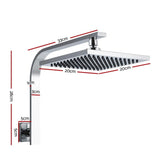 Cefito WElS 8'' Rain Shower Head Set Square High Pressure Wall Arm DIY Chrome