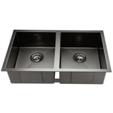 Laundry Sink 770 x 450mm | Cefito Stainless Double Bowl Black