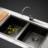 Laundry Sink 770 x 450mm | Cefito Stainless Double Bowl Black