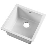 Stone Kitchen Sink 450X450MM Granite Under/Topmount Basin Bowl Laundry White-Cefito