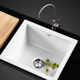 Stone Kitchen Sink 460X410MM Granite Under/Topmount Basin Bowl Laundry White