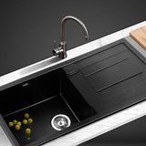 Kitchen Sink Granite 860 X 500MM Granite Under | Cefito Stone-Black