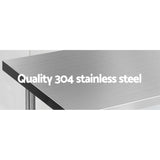 Cefito 304 Commercial Stainless Steel Kitchen Bench 1524 x 610mm
