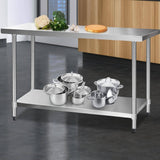 Cefito 304 Commercial Stainless Steel Kitchen Bench 1524 x 610mm