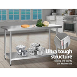 Cefito 610 x 1524mm Commercial Stainless Steel Kitchen Bench 430