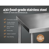 Cefito 762 x 762mm Commercial Stainless Steel Kitchen Bench 430