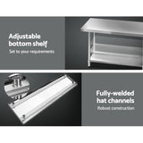 Cefito 430 Commercial Stainless Steel Kitchen Bench  1829 x 762mm