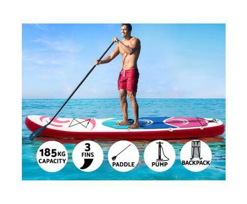 Stand Up Paddle Boards 11' Inflatable SUP Surfboard Paddleboard Kayak Pink