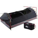 Camping Swags Single Swag Canvas Tent Deluxe Dark Grey Large