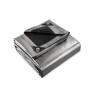 Instahut 6x7.3m Tarp Camping Tarps Poly Tarpaulin Heavy Duty Cover 180gsm Silver