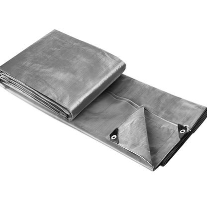 Instahut 6x7.3m Tarp Camping Tarps Poly Tarpaulin Heavy Duty Cover 180gsm Silver