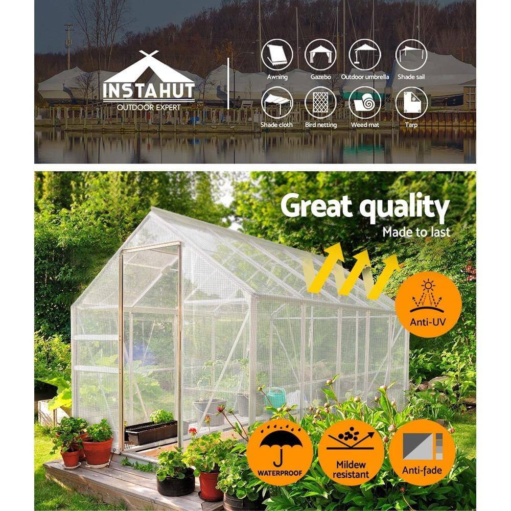 Instahut 2x3m Tarp Camping Tarps Poly Tarpaulin Heavy Duty Cover 135gsm Clear