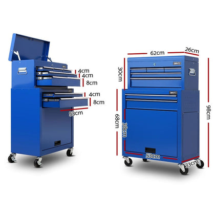Giantz 7 Drawer Toolbox Trolley Blue