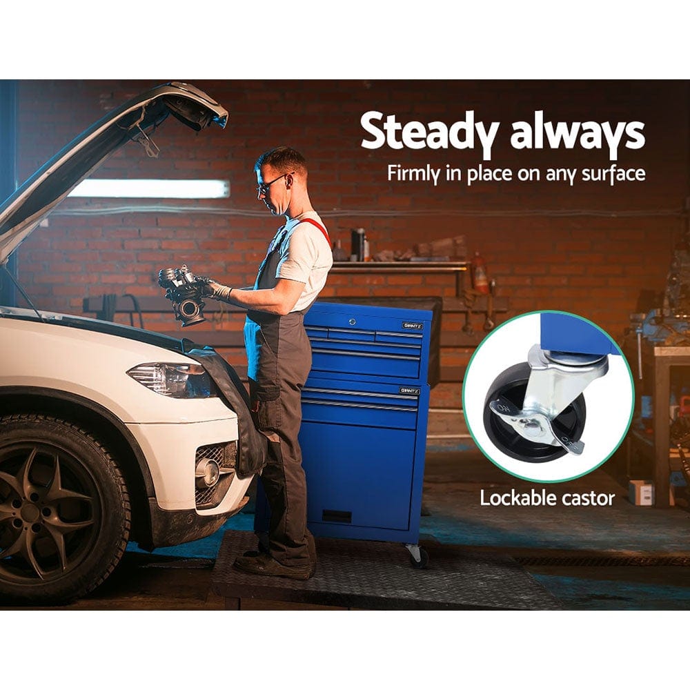 Giantz 7 Drawer Toolbox Trolley Blue