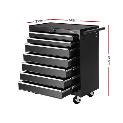 Giantz 7 Drawers Tool Chest and Trolley Black