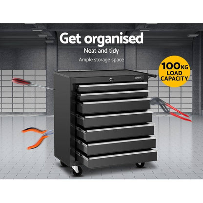 Giantz 7 Drawers Tool Chest and Trolley Black