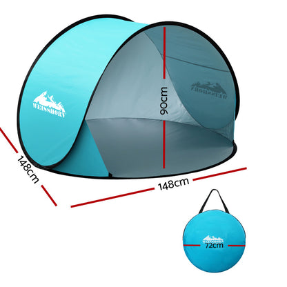 Weisshorn Pop Up Beach Tent Blue