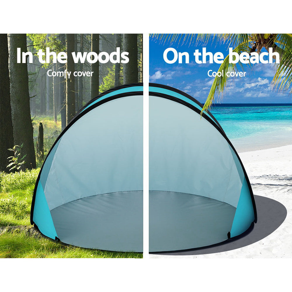 Weisshorn Pop Up Beach Tent Blue