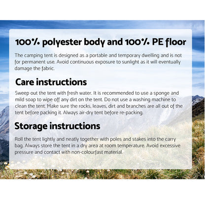 Weisshorn Instant Up Camping Tent 4 Person Pop up Tents