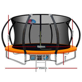 Everfit 12FT Trampoline for Kids w/ Ladder Enclosure Safety Net Rebounder Orange
