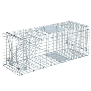 Humane Animal Trap Cage 94 x 34 x 36cm  - Silver
