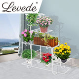 Levede Outdoor Indoor Plant Stand Metal Flower Pot Garden Corner Shelf Stands