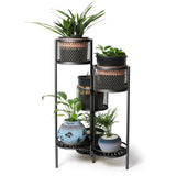 6 Tier Plant Stand Swivel Outdoor Indoor Metal Stands Flower Shelf Rack Garden Black