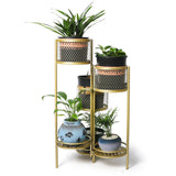 6 Tier Plant Stand Swivel Outdoor Indoor Metal Stands Flower Shelf Gold Garden