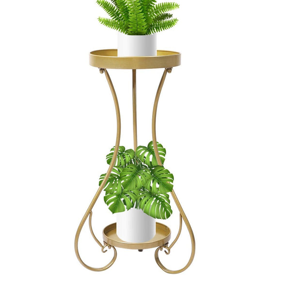 Levede Plant Stand 2 Tiers Outdoor Indoor Metal Flower Pots Rack Garden Shelf