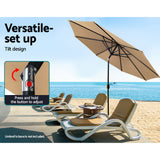 Instahut Outdoor Umbrella 3m Umbrellas Beach Garden Tilt Sun Patio Deck Pole UV