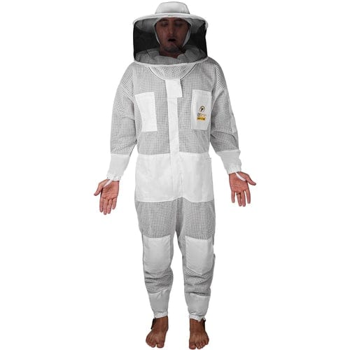 Premium Full Suit 3 Layer Mesh Ultra Cool Ventilated Round Head Beekeeping Protective Gear Size  XL