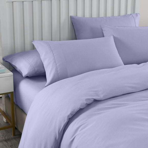 Royal Comfort 2000TC 6 Piece Bamboo Sheet & Quilt Cover Set Cooling Breathable - Double - Lilac Grey