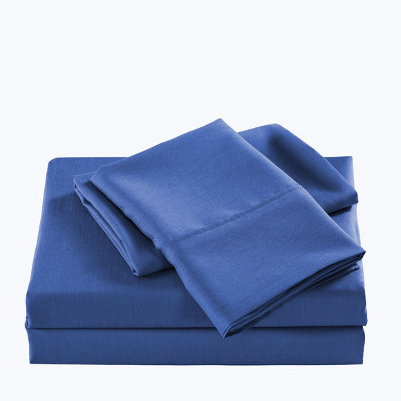Casa Decor 2000 Thread Count Bamboo Cooling Sheet Set Ultra Soft Bedding - Queen - Royal Blue