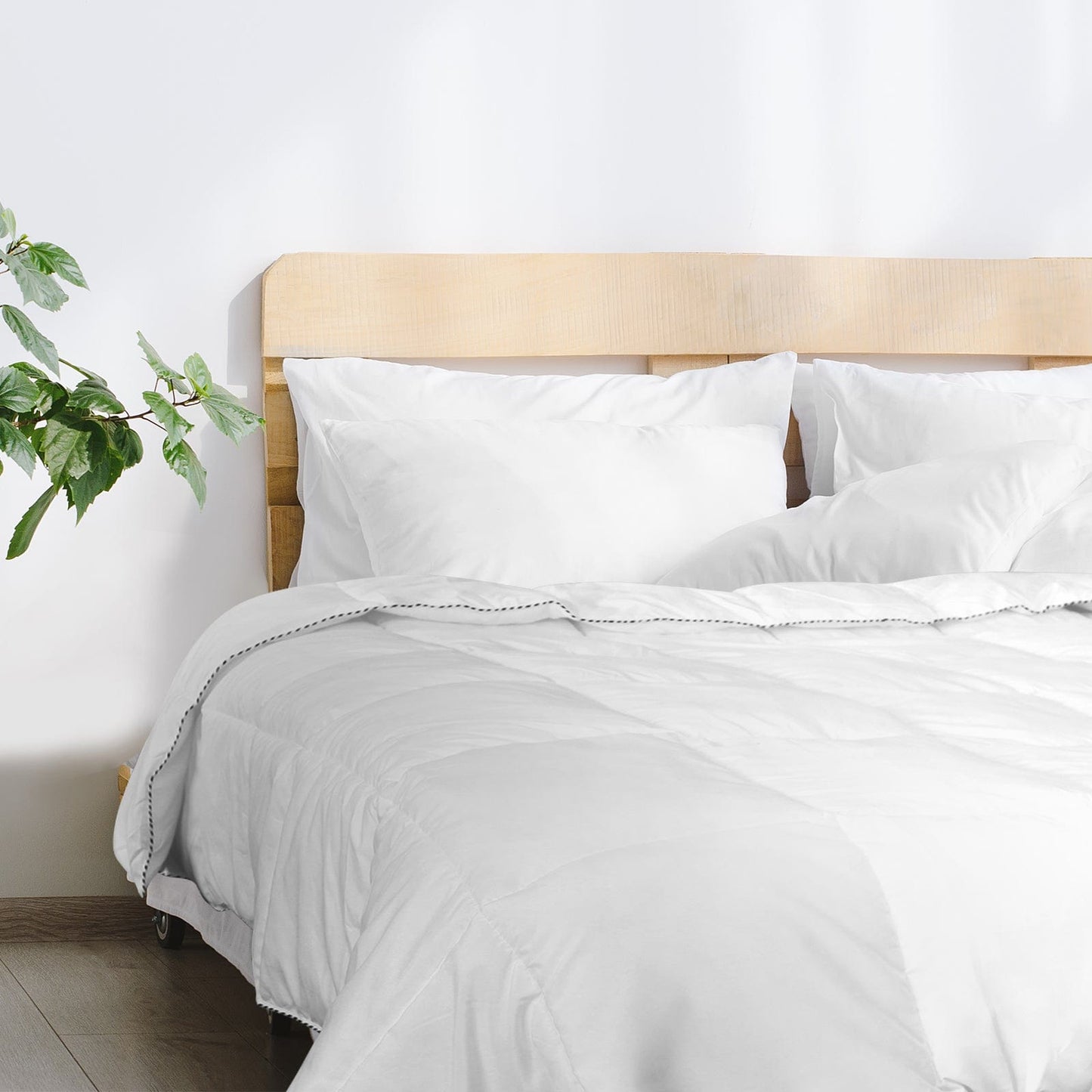 Royal Comfort Bamboo Blend Quilt 250GSM Luxury Doona Duvet 100% Cotton Cover - King - White