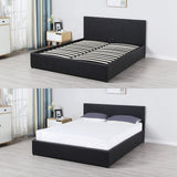 Milano Luxury Gas Lift Bed Frame And Headboard - Queen - Black