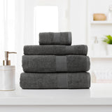 Royal Comfort 4 Piece Cotton Bamboo Towel Set 450GSM Luxurious Absorbent Plush  Granite
