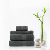 Royal Comfort 4 Piece Cotton Bamboo Towel Set 450GSM Luxurious Absorbent Plush  Granite