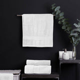 Royal Comfort 5 Piece Cotton Bamboo Towel Set 450GSM Luxurious Absorbent Plush  White