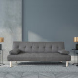 Casa Decor Sofia 2 in 1 Indoor Sofa Recliner Lounge Bed Fabric Seater Futon Grey