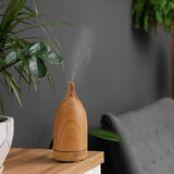 Decor Aroma Diffuser 100ml Ultrasonic Humidifier Purifier And 3 Pack Oils 100ml Light Wood-Milano