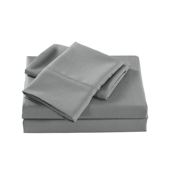 Royal Comfort 2000 Thread Count Bamboo Cooling Sheet Set Ultra Soft Bedding - Double - Mid Grey